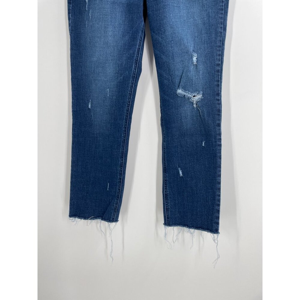 Democracy Womens Size 8 Distressed Jeans Ab Technology Slim Straight Stretch - Picture 6 of 9